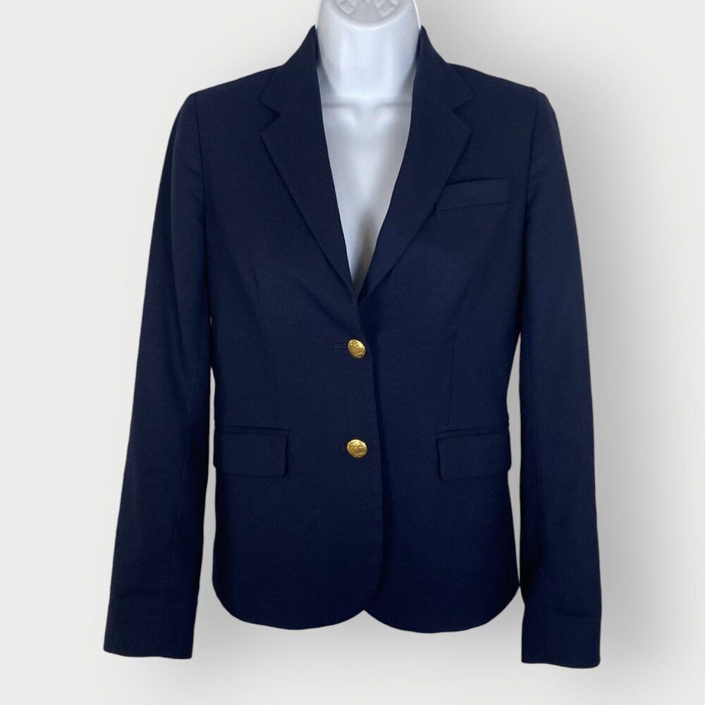 J. Crew Schoolboy Blazer | 0 | Blue Gold Button Surgeon Cuffs | Preppy Academia